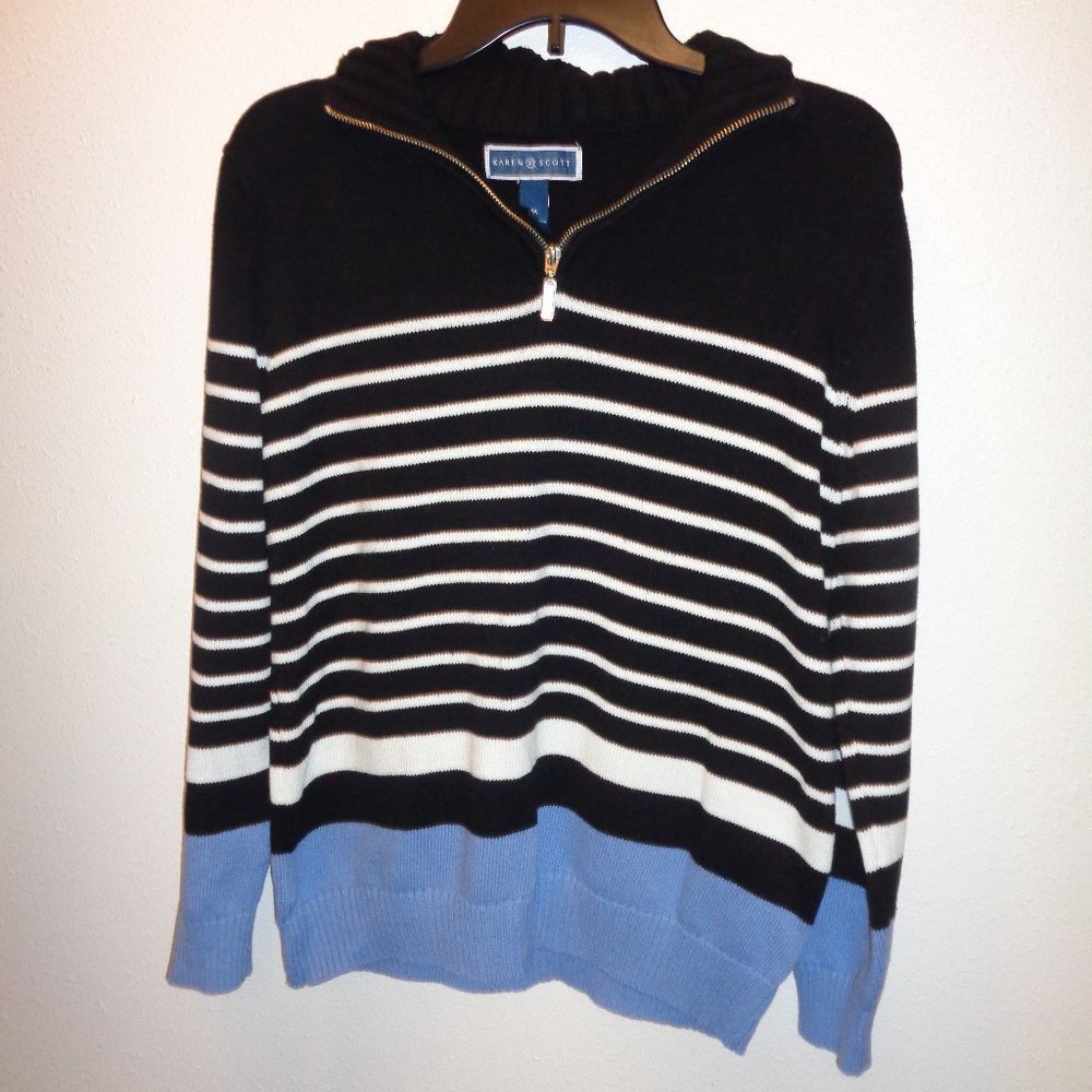 Karen Scott Women's Sweater With Zipper size M